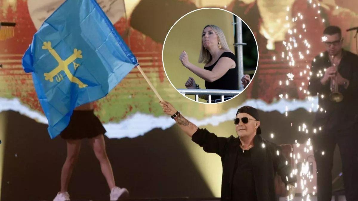 La presidenta de la Junta en el concierto de Alejandro Sanz en Gijón
