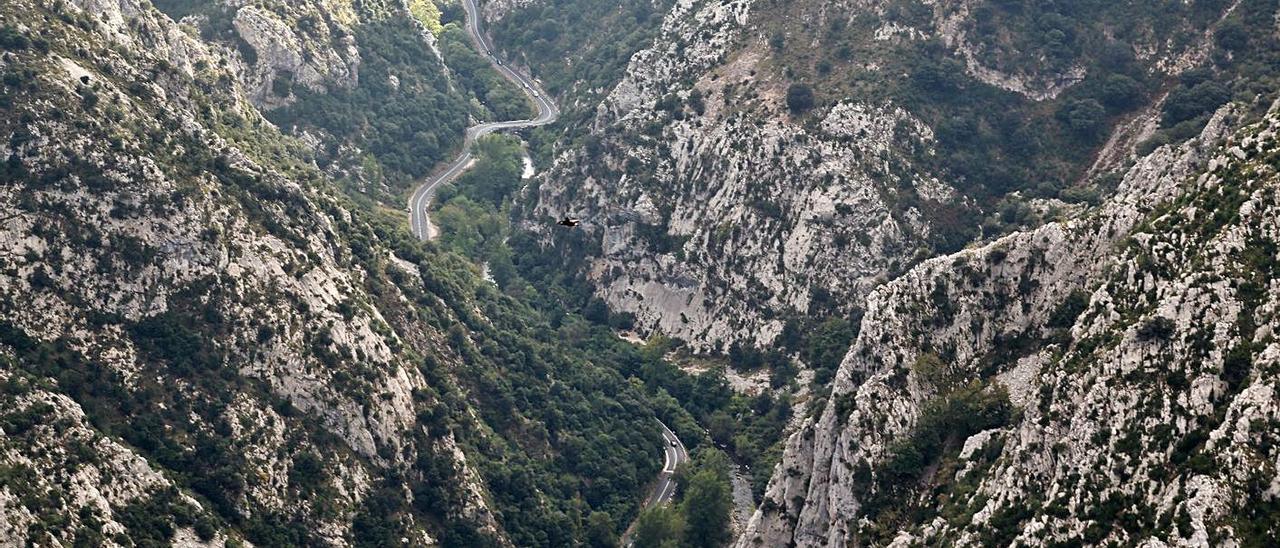 Vista parcial del desfiladero de La Hermida desde un dron. | Nel Melero