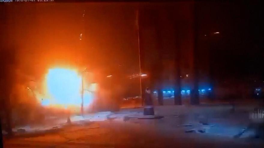 Un dron ruso estalla cerca de un monumento nacionalista ucraniano