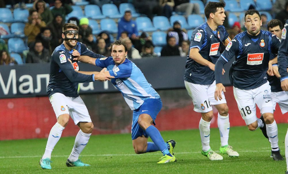 El conjunto blanquiazul comienza el año 2018 perdiendo en La Rosaleda ante el conjunto españolista con un solitario tanto de Sergi Darder al poco de iniciarse el encuentro