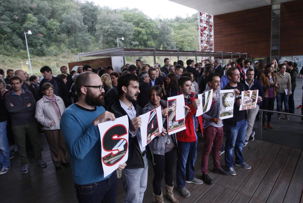 Manifestació d'empreses i treballadors del Parc Científic de la UdG