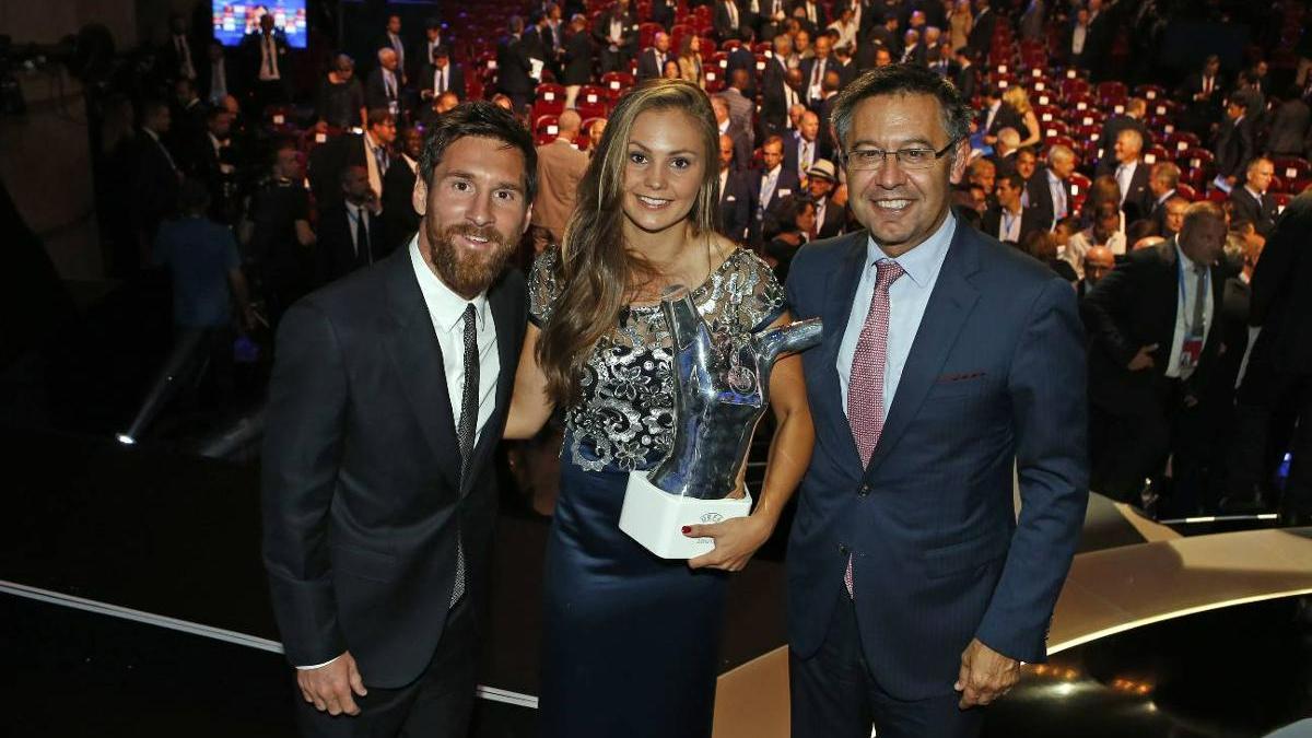 Leo Messi y Lieke Martens en la gala FIFA The Best de 2017