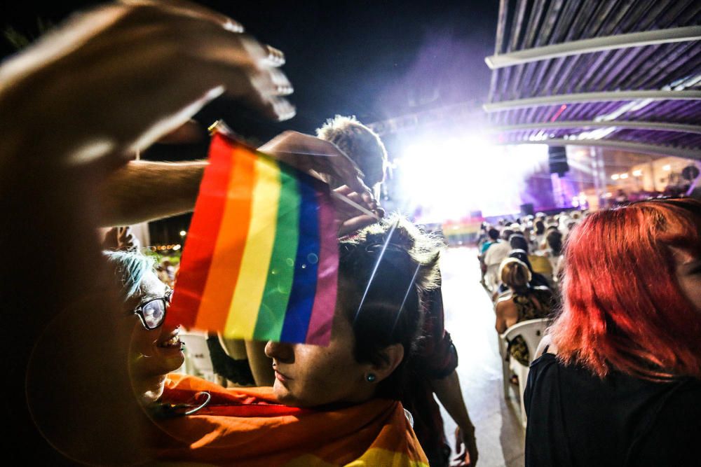 Cientos de personas participan en el primer Día del Orgullo en un acto festivo y reivindicativo de la diversidad sexual.
