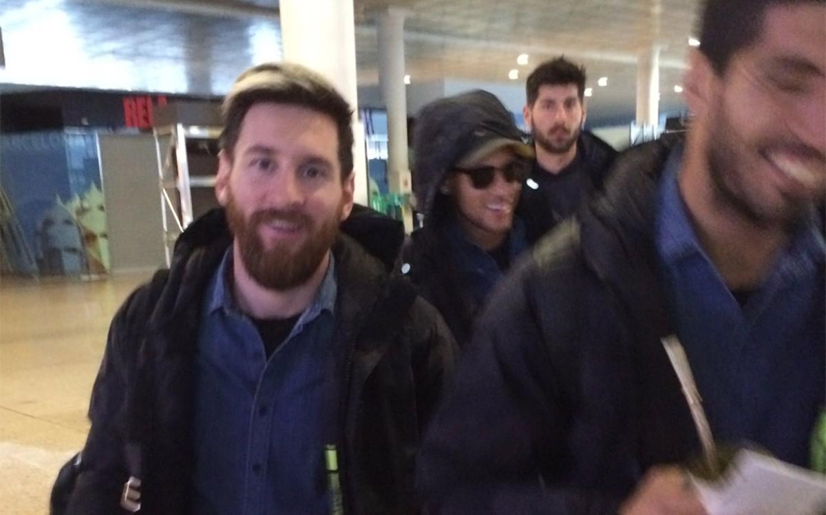 Messi, Neymar y Suárez lideraron el desplazamiento a Glasgow