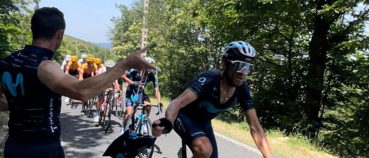 Alejandro Valverde, en una etapa de la Ruta de Occitania