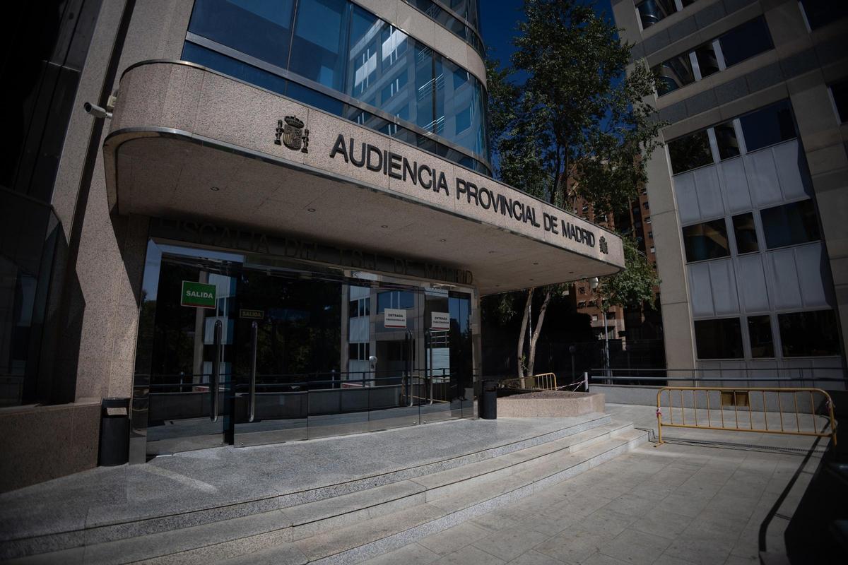 Fachada de la sede de la Audiencia Provincial de Madrid, en Madrid.