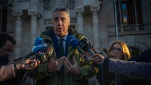 El alcalde de Badalona, Xavier Garcia Albiol, ante la Audiencia Provincial de Barcelona, momentos antes del inicio del juicio del caso Antenas, por el que fue absuelto