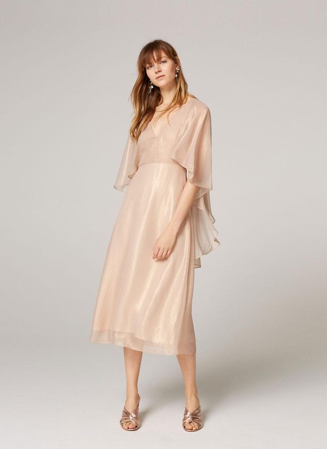 Vestido capa brillo, Uterqüe
