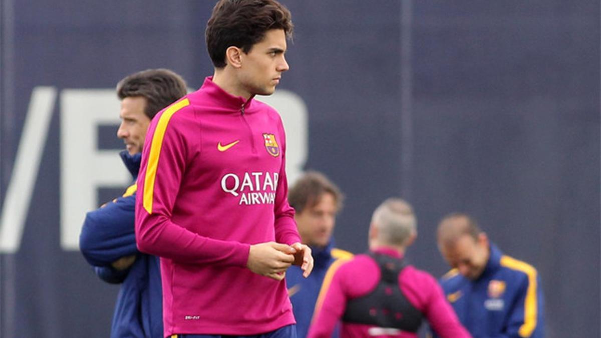 Marc Bartra, en un entrenamiento del FC Barcelona