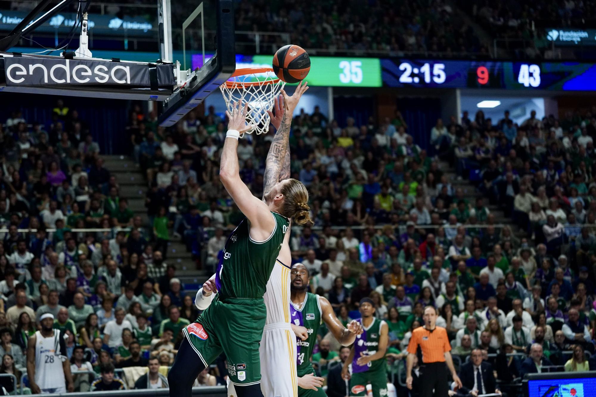 Una imagen del Unicaja - Real Madrid en el Carpena de la jornada 25 de la Liga Endesa.