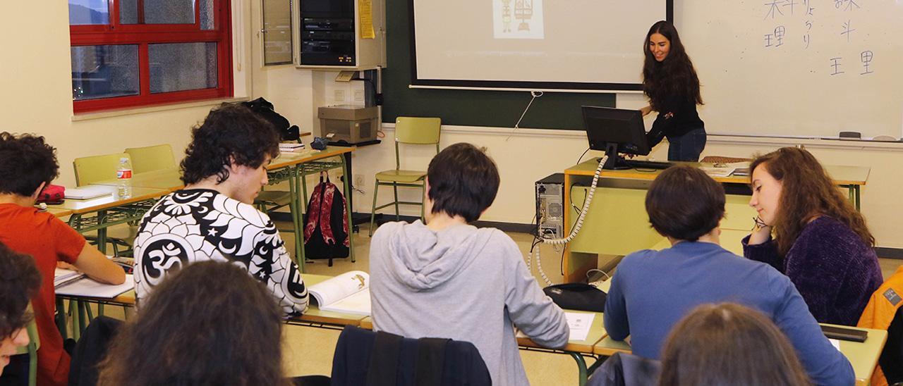 Foto de archivo: Alumnos durante una clase en la Escuela de Idiomas de Vigo