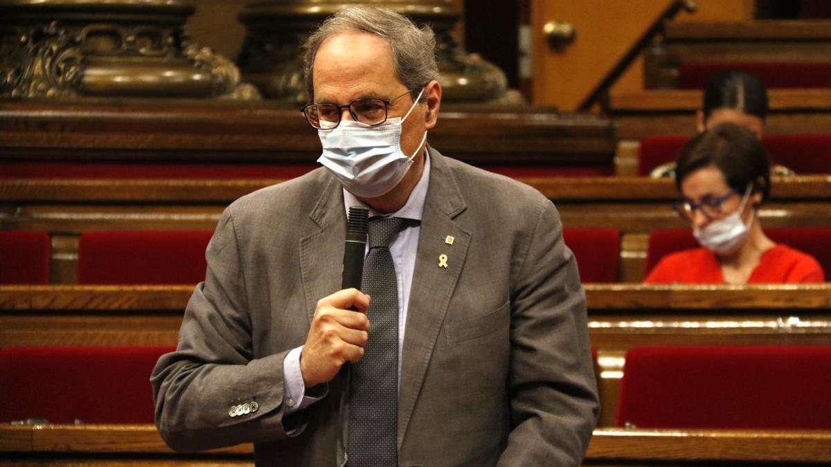 Quim Torra, en el Parlament.