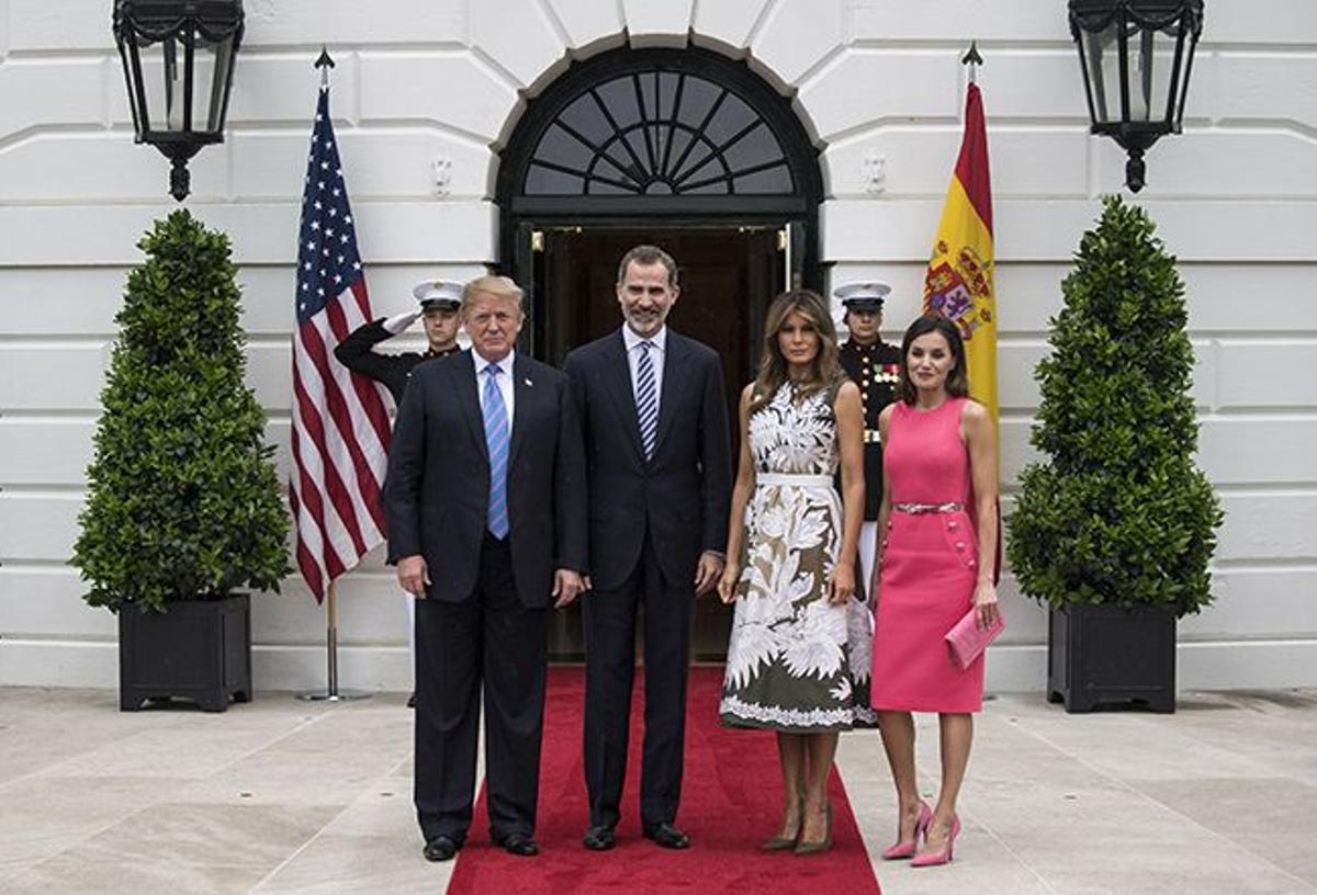 Los reyes de España visitan a Donald Trump y a Melania Trump en la Casa Blanca