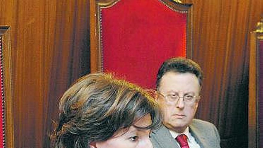 Begoña Sesma y Ramón Punset, ayer en la Academia de Jurisprudencia.