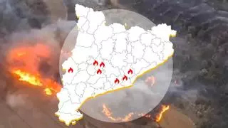 Estos son los incendios (activos y extinguidos) este verano en Catalunya a 7 de julio de 2025
