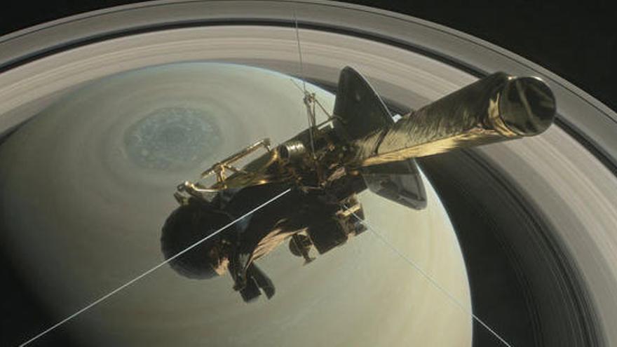 La sonda Cassini arriba als anells de Saturn