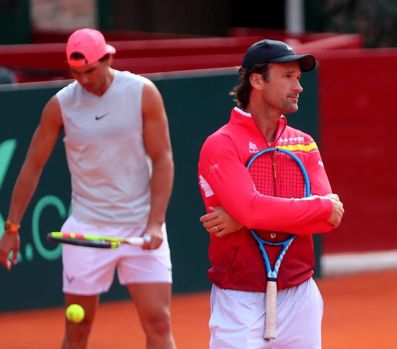 Rafa Nadal y David Ferrer entrenan en Valencia