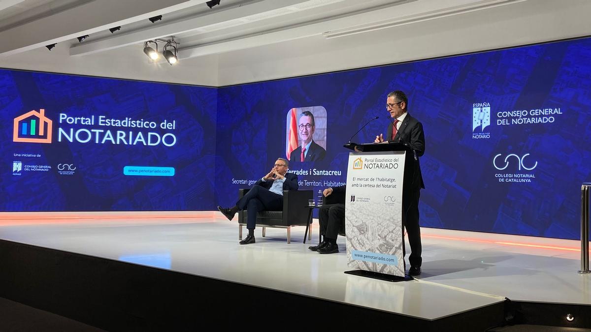 El el director general del  Centre Tecnològic del Notariat, Albert Martínez Lacambra, ha presentado hoy este portal en el Auditori MGS (Barcelona) esta plataforma.