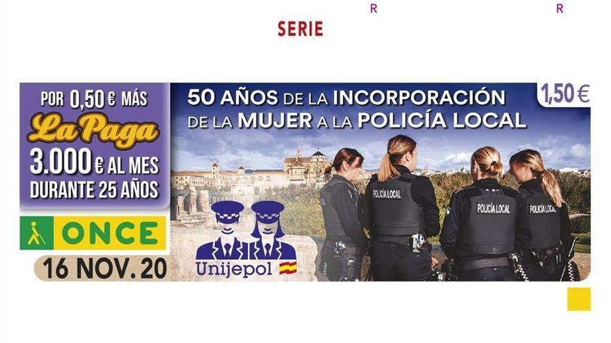 La ONCE dedica un cupón a los 50 años de la incorporación de la mujer a la Policía Local de Córdoba