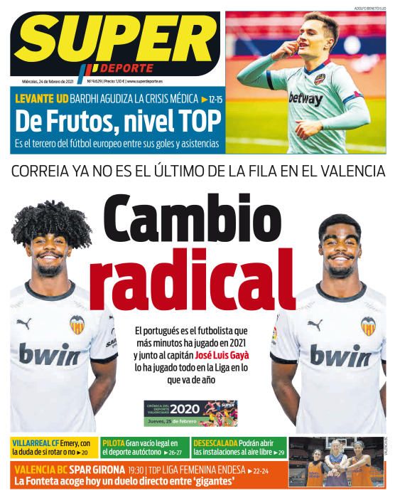 Portada SUPERDEPORTE miércoles 24 febrero 2021