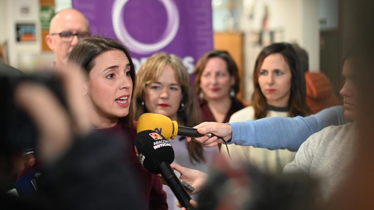 Ione Belarra e Irene Montero arrancan la campaña de Podemos Aragón para el 8F.