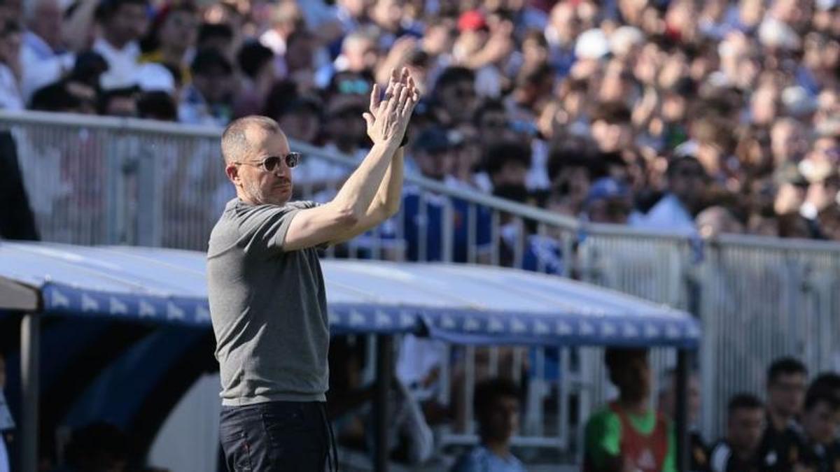 José Juan Romero, durante el partido en el Ibercaja Estadio.