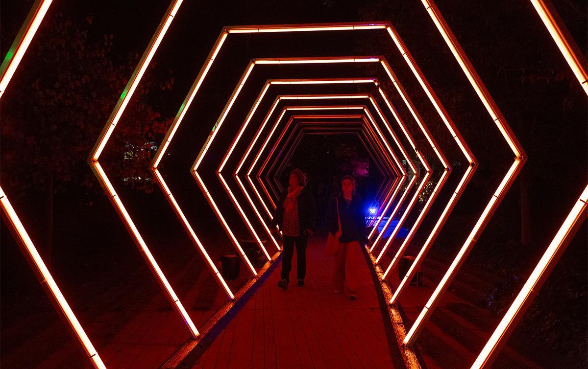 Espectáculo de luces de navidad en el recinto modernista de Sant Pau