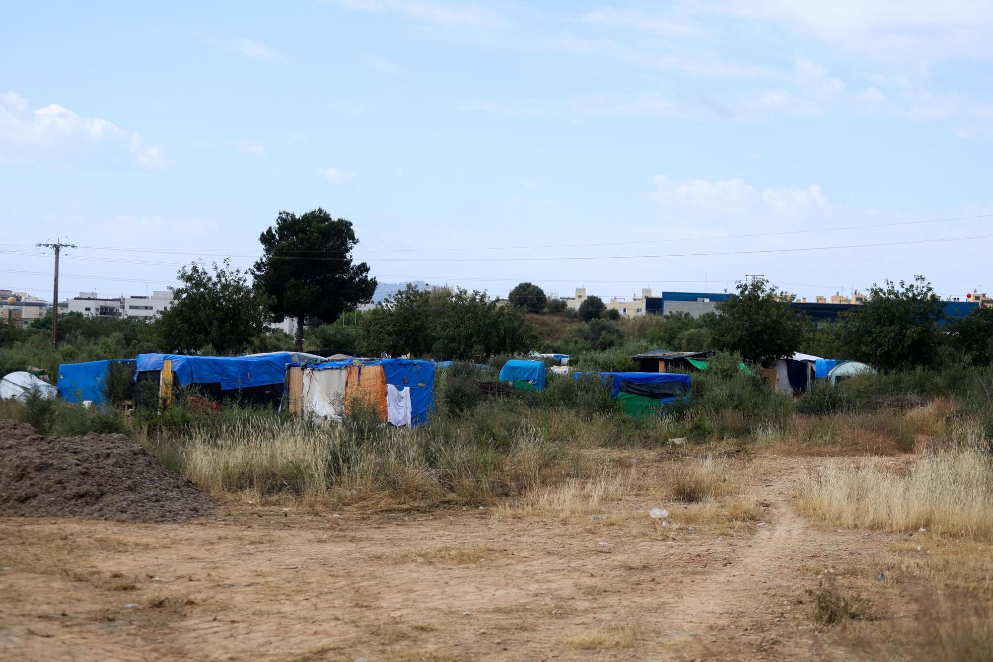 Poblado chabolista en la zona del recinto ferial de Ibiza