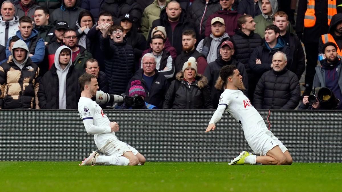 Los jugadores del Tottenham celebran un gol