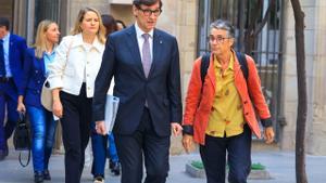 El president Salvador Illa con la consellera de Salut, Olga Pané, este martes en el Palau de la Generalitat