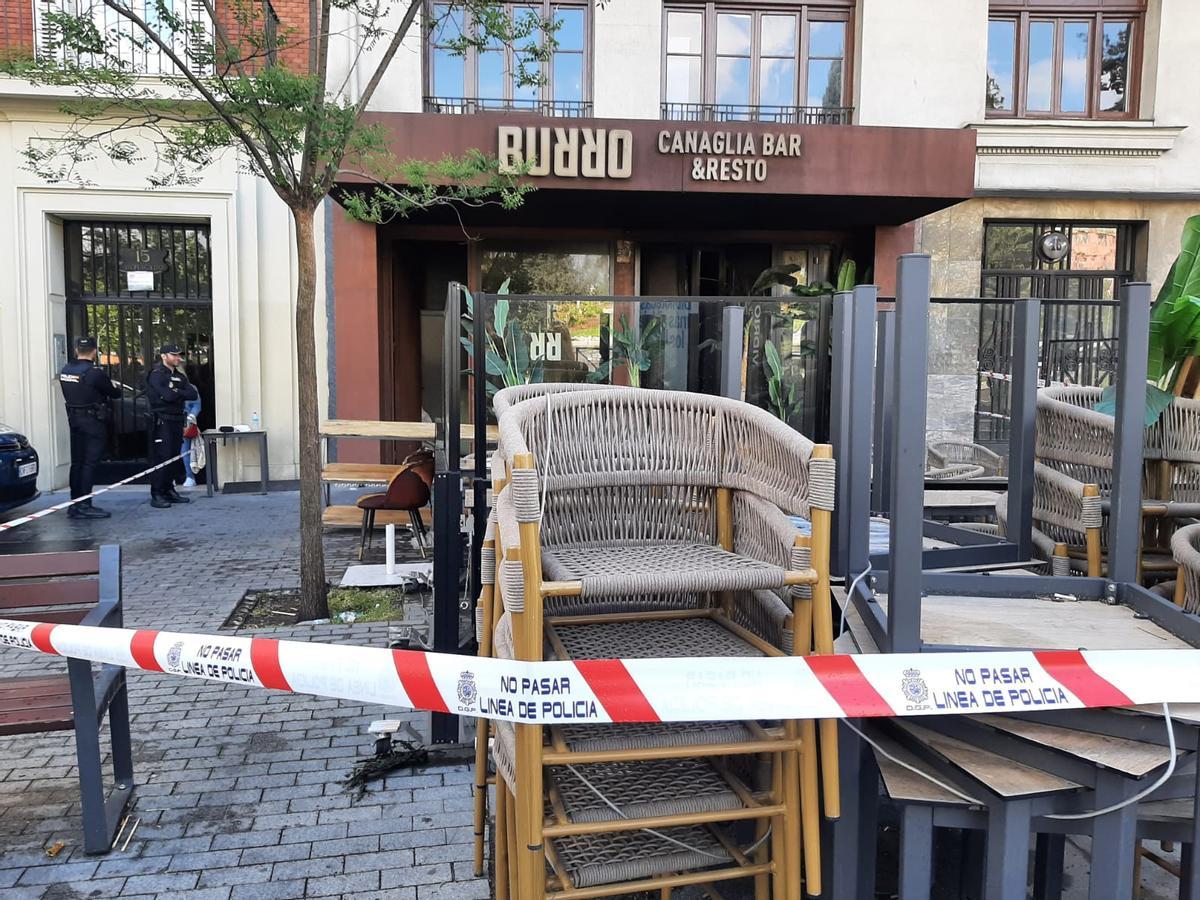 Así quedó el restaurante madrileño tras el incendio.