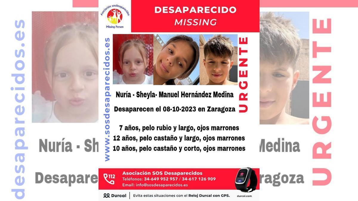 Tres hermanos menores de edad han desaparecido en Zaragoza.