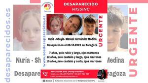 Tres hermanos menores de edad han desaparecido en Zaragoza.