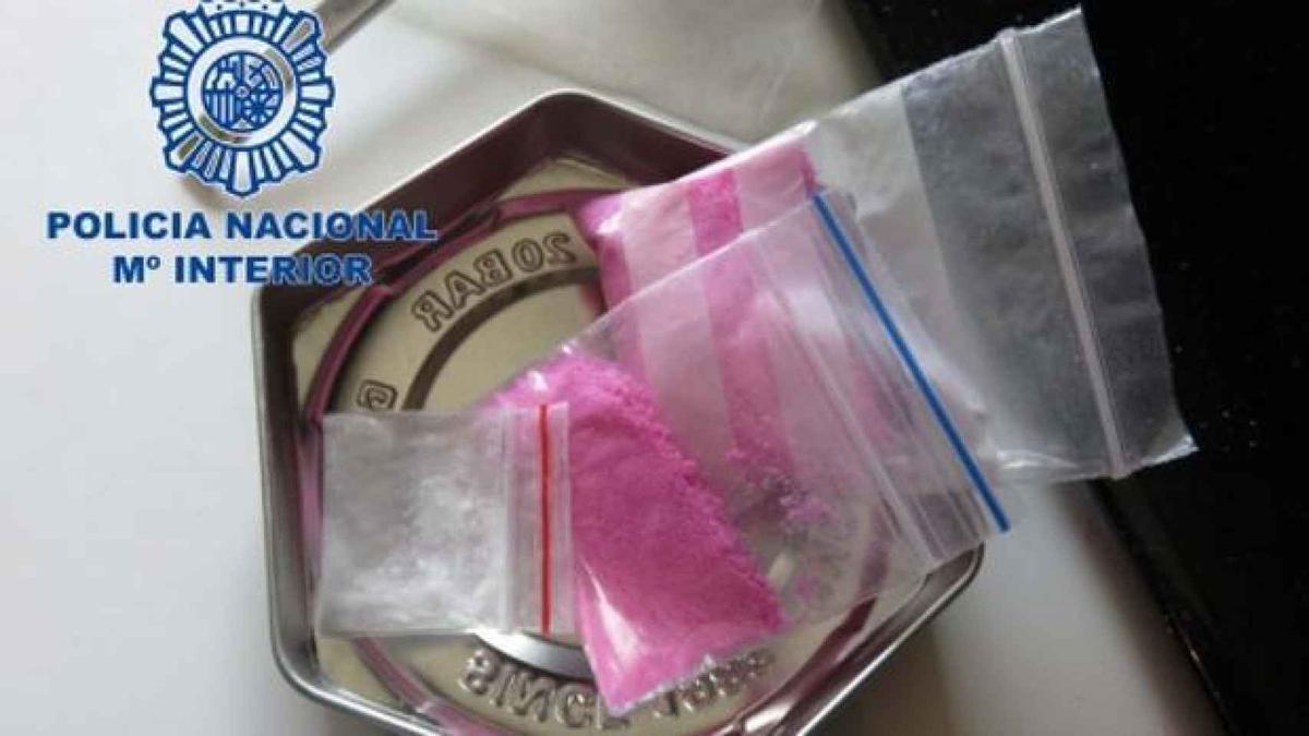 Cocaína rosa incautada por la Policía, en una imagen de archivo.