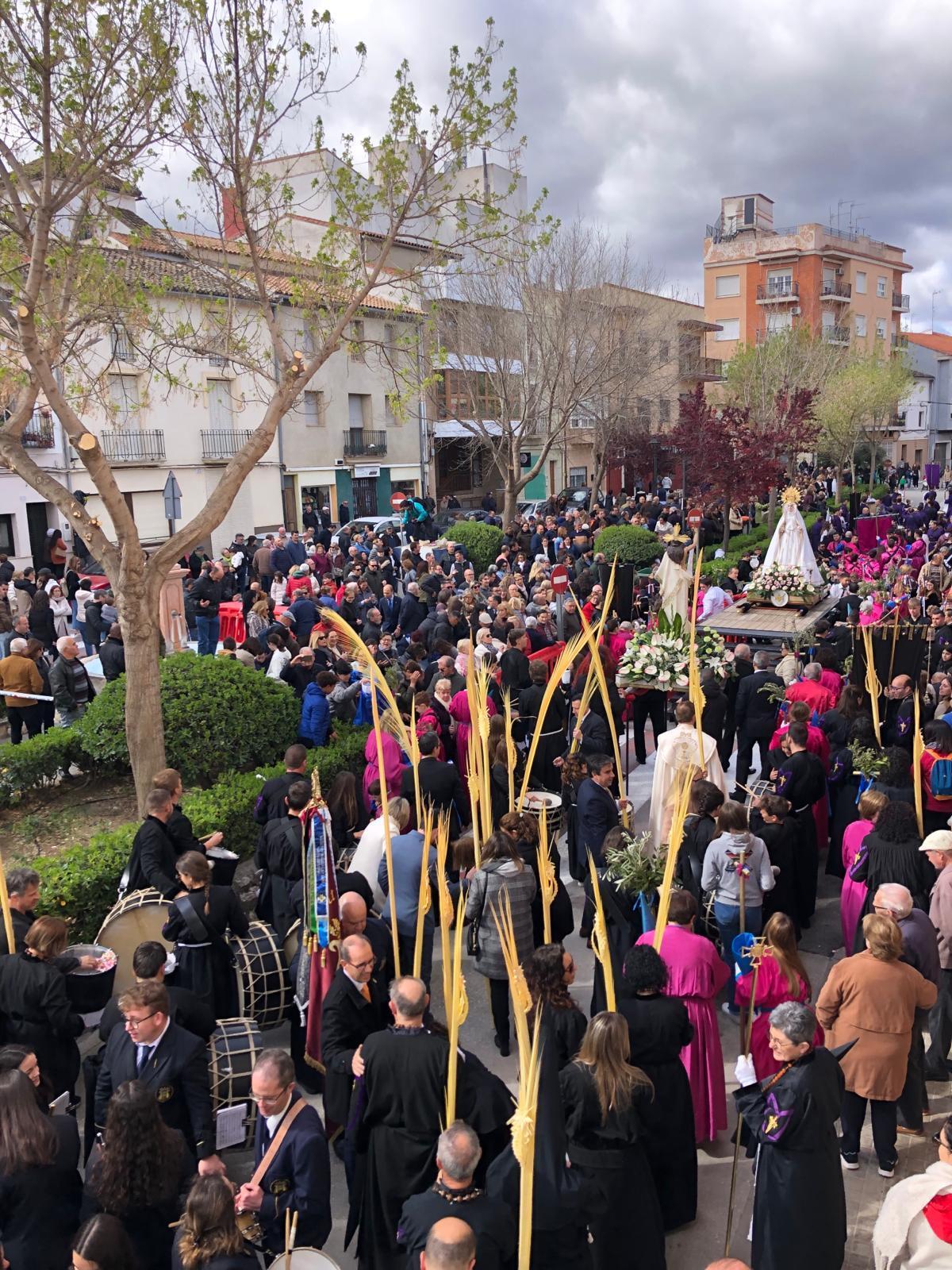 Imagen de la procesión que ha tenido lugar hoy en Moixent.