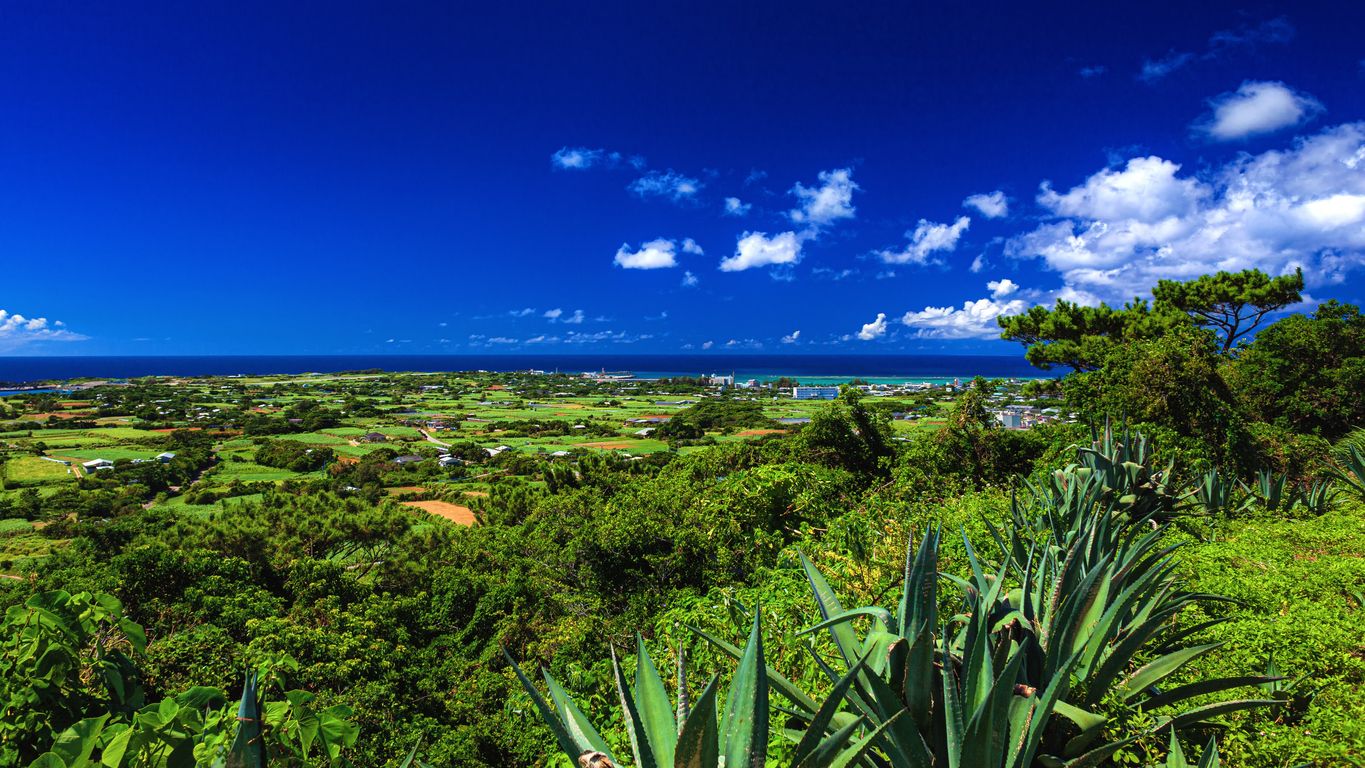 Paisaje veraniego de la isla de Yoron en la prefectura de Kagoshima, Japón