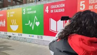 Un muro gigante reivindica los ODS en Zamora