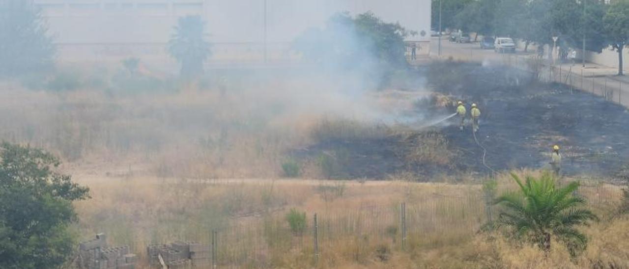 Una brigada sofoca el incendio en un solar a finales de julio.  | FACEBOOK