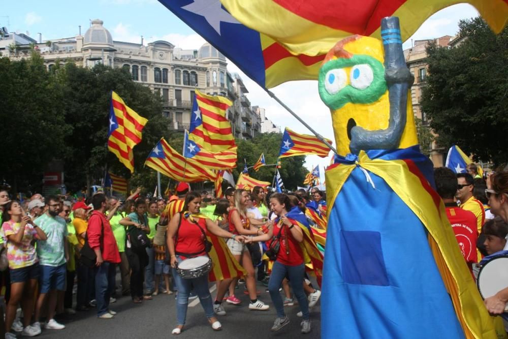 Els gironins a la manifestació de la Diada a Barcelona