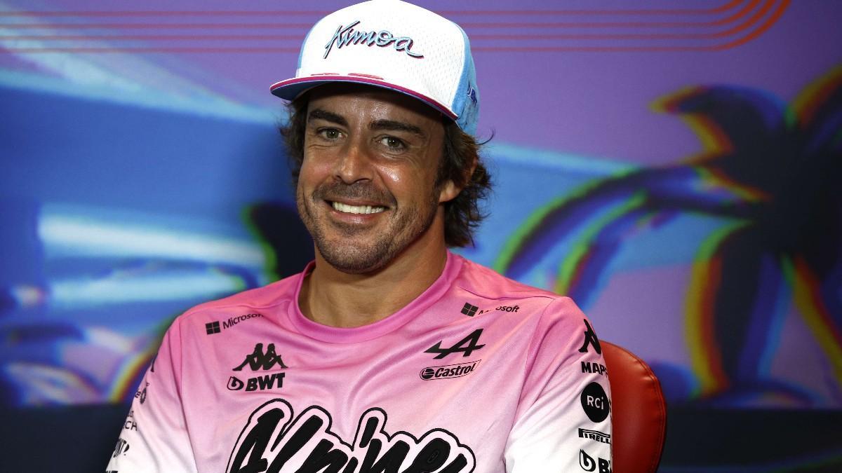 Alonso, en la rueda de prensa de Miami