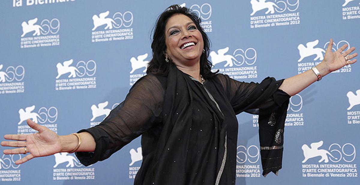 La directora Mira Nair, aquest dimecres, a Venècia, després de la roda de premsa.