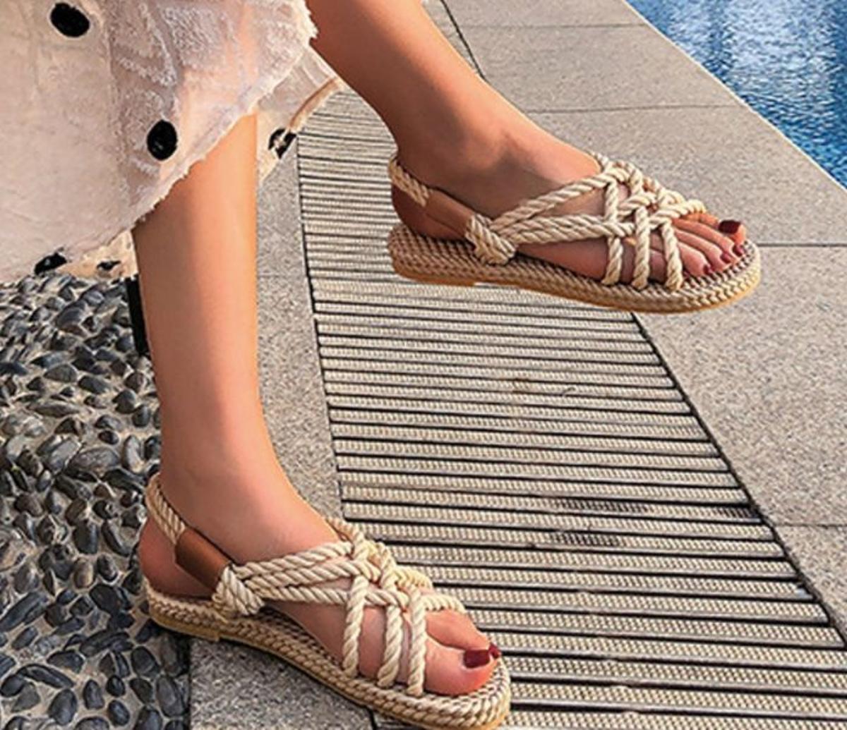 Sandalias de cuerdas en beige