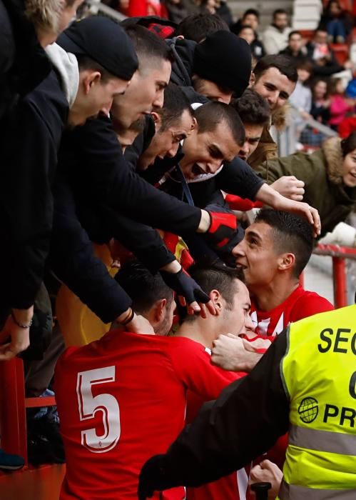 El partido entre el Sporting B y el Mirandés, en imágenes