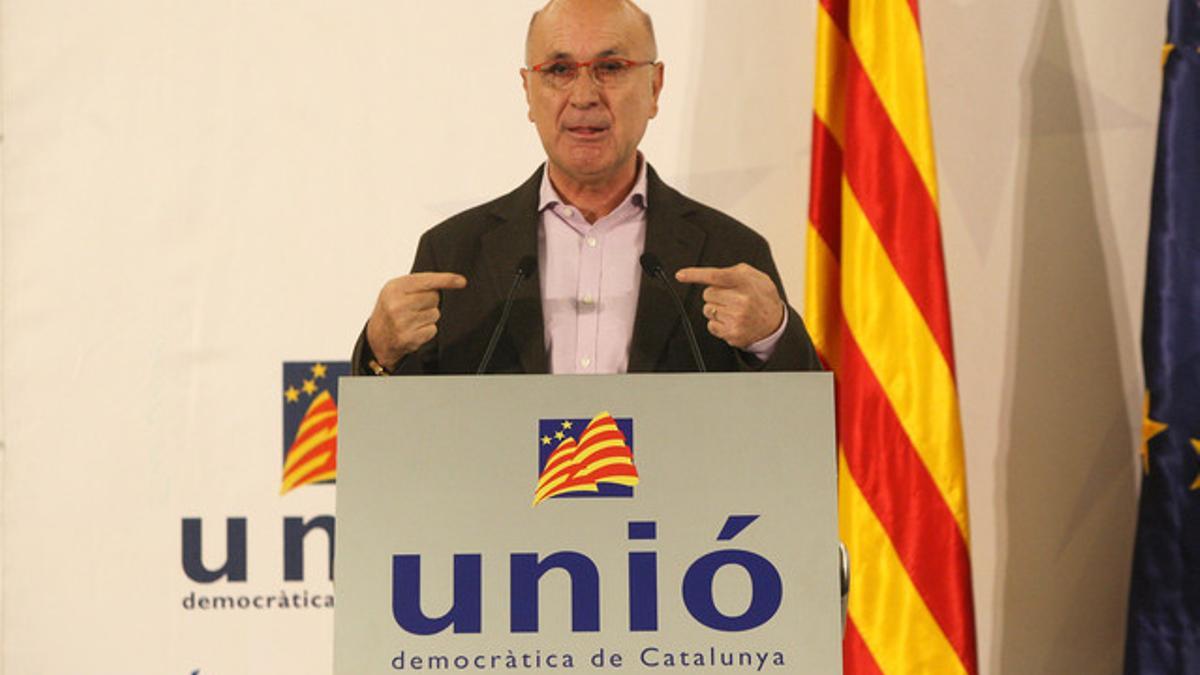 Josep Antoni Duran Lleida, durante el Consell Nacional de Unió, el pasado 15 de diciembre.