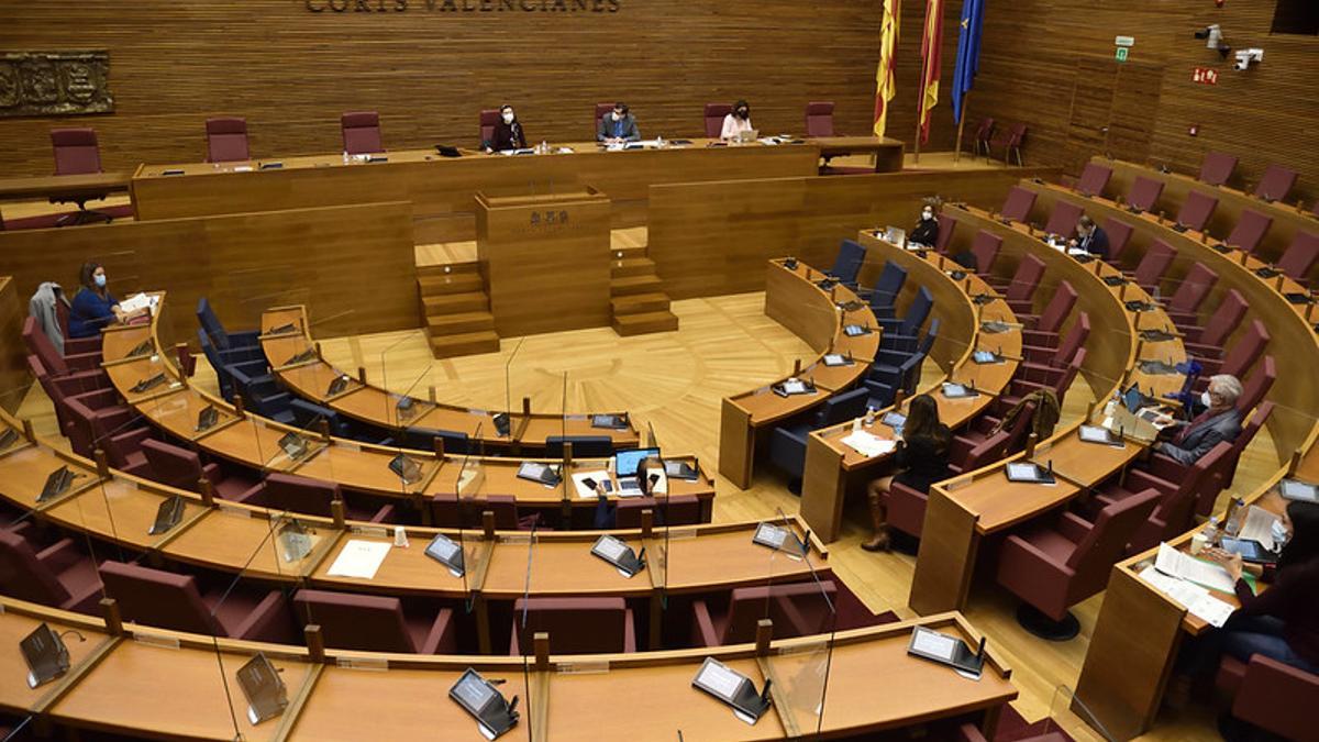 Hemiciclo de las Corts Valencianes en una imagen de la pasada semana