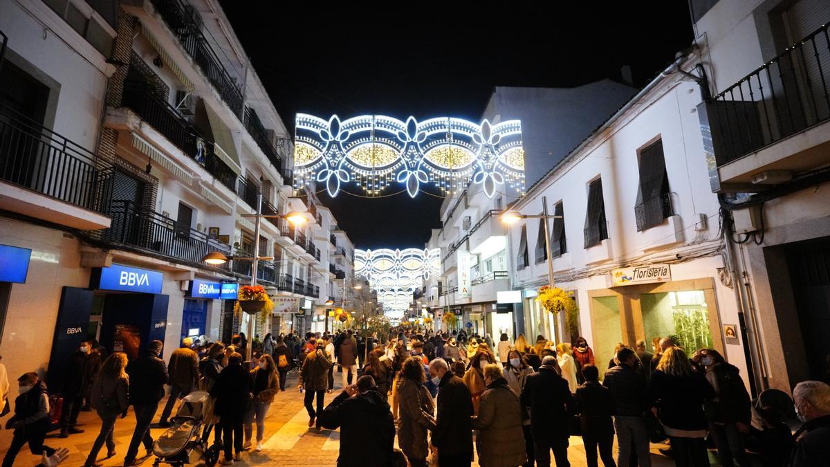 Alumbrado navideño en las calles de Pozoblanco.