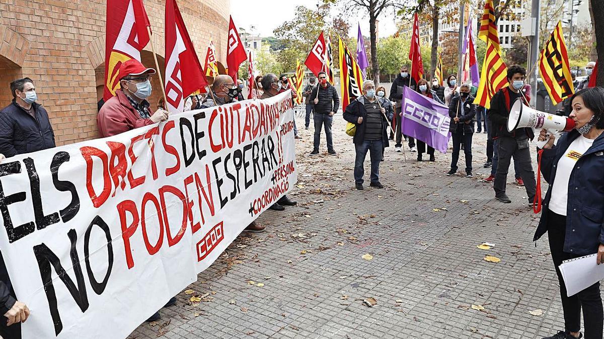 Una protesta de treballadors públics a Girona, en una imatge d’arxiu.  | ANIOL RESCLOSA