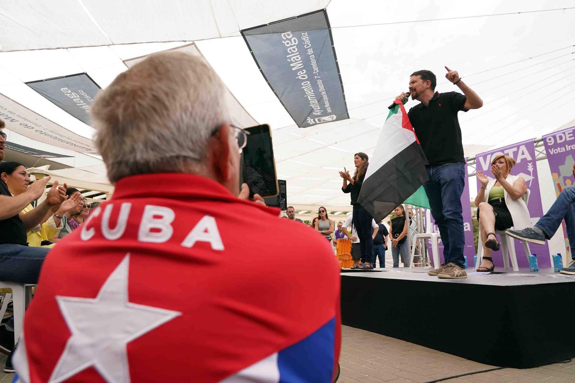 Mitin de Podemos, con Pablo Iglesias, en el Parque de Huelin 