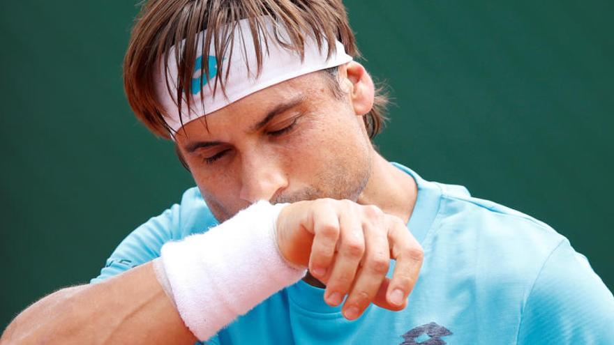 David Ferrer, durante su partido este lunes ante Munar en Roland Garros