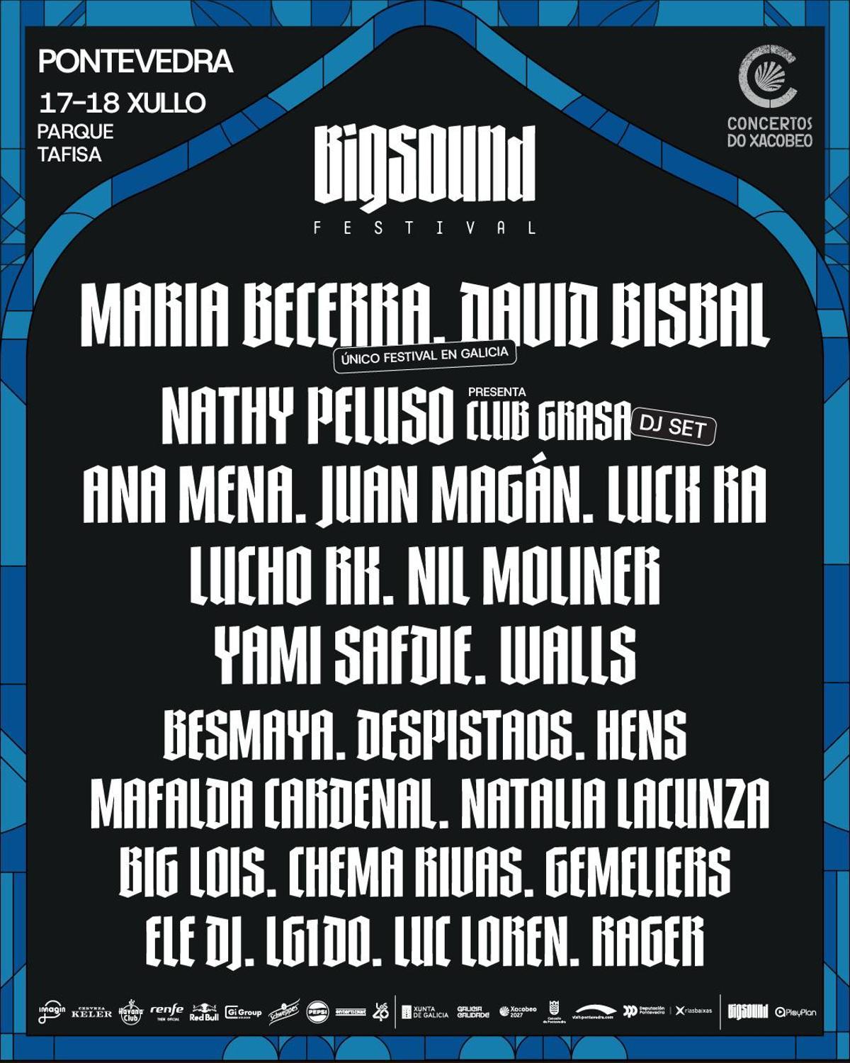 Cartel completo de Bigsound Pontevedra 2026.
